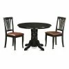 Best Pirce 😍 Round East West Furniture Shelton 3 Piece Lath Back Dining Table Set ⭐ -Kitchen Sales Store masterEASE1029