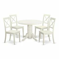 Best Sale ✨ Round East West Furniture Shelton 5 Piece Crossback Dining Table Set 🎁