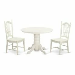 Flash Sale 😍 Round East West Furniture Shelton 3 Piece Sheaf Dining Table Set 👍