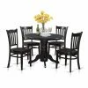 Discount 😍 Round East West Furniture Shelton 5 Piece Comb Back Dining Table Set 🛒 -Kitchen Sales Store masterEASE1038