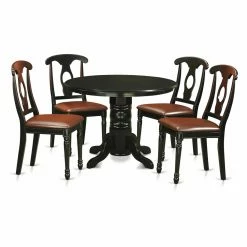 Outlet 🛒 Round East West Furniture Shelton 5 Piece Keyhole Dining Table Set 🥰