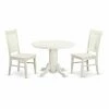 Buy 🤩 Round East West Furniture Shelton 3 Piece Thin Slat Back Dining Table Set 🌟 -Kitchen Sales Store masterEASE1051