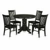 Brand new 🥰 Round East West Furniture Shelton 5 Piece Thin Slat Back Dining Table Set 🛒 -Kitchen Sales Store masterEASE1052