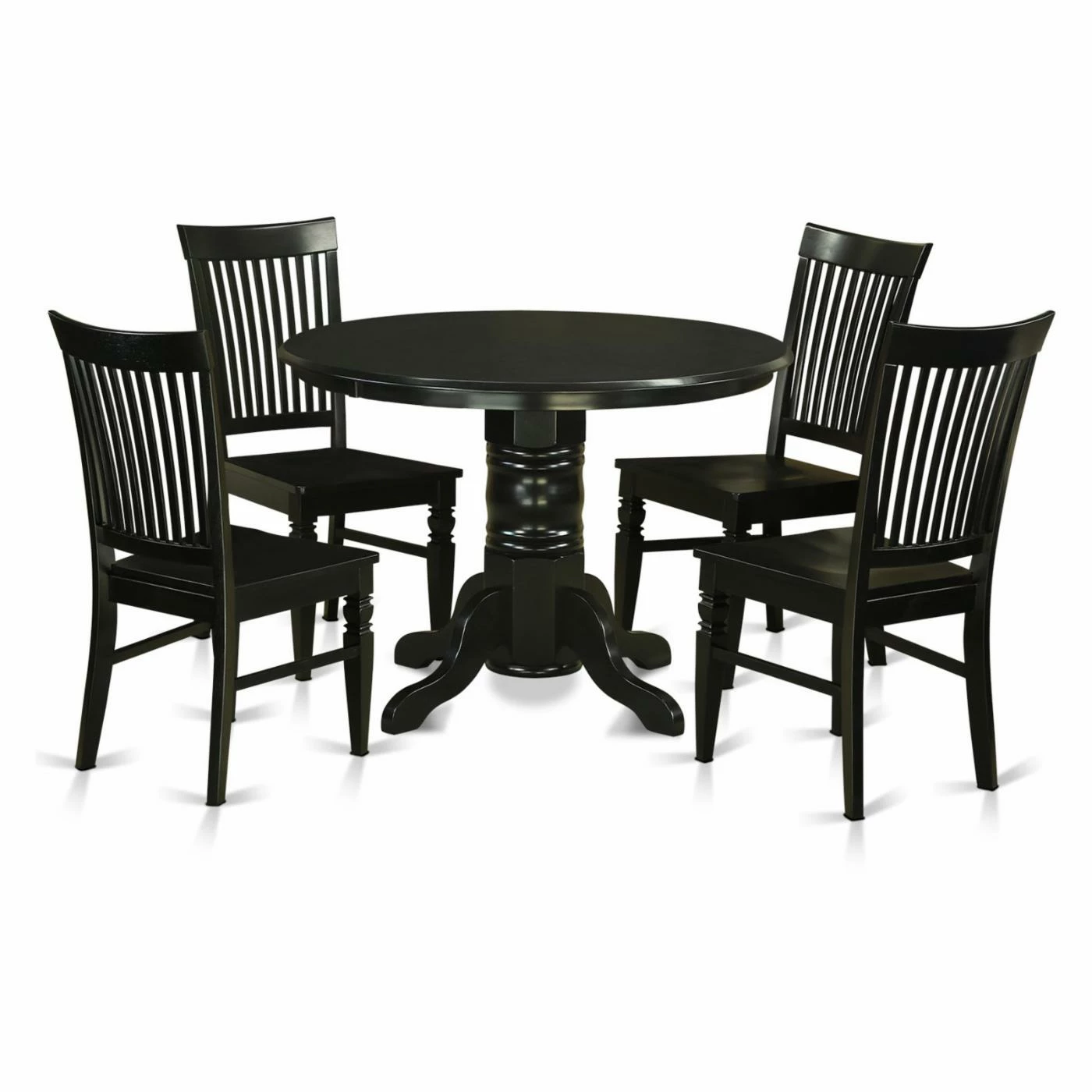 Brand new π₯° Round East West Furniture Shelton 5 Piece Thin Slat Back Dining Table Set π 3 Brand new π₯° Round East West Furniture Shelton 5 Piece Thin Slat Back Dining Table Set π