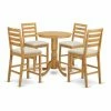 Buy 😉 Round East West Furniture Eden 5 Piece High Ladder Dining Table Set 🧨 -Kitchen Sales Store masterEASE1156