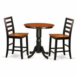 Deals 😍 Round East West Furniture Eden 3 Piece Ladder Back Dining Table Set 👏