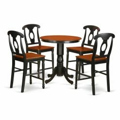 Cheap 🤩 Round East West Furniture Eden 5 Piece Keyhole Dining Table Set 🔥