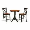 Wholesale 🎉 Round East West Furniture Eden 3 Piece Cross-And-Ladder Dining Table Set 👍 -Kitchen Sales Store masterEASE1167