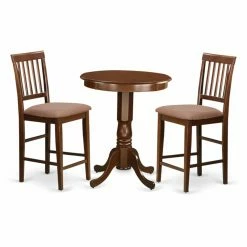 Best reviews of 🤩 Round East West Furniture Eden 3 Piece Slat Back Dining Table Set 🥰