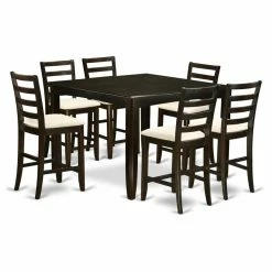 New ⌛ Rectangle East West Furniture Fairwinds 7 Piece Ladder Back Dining Table Set 🧨