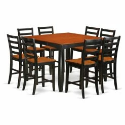 Best deal 🎁 Square East West Furniture Fairwinds 9 Piece Ladder Back Dining Table Set 🔔