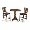 Promo 💯 Round East West Furniture Jackson 3 Piece Scotch Art Dining Table Set ⭐ -Kitchen Sales Store masterEASE1184