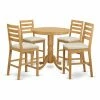Buy 🌟 Round East West Furniture Jackson 5 Piece High Ladder Dining Table Set 🧨 -Kitchen Sales Store masterEASE1187