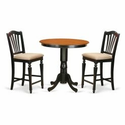 Best Pirce ✨ Round East West Furniture Jackson 3 Piece High Splat Dining Table Set 🎁