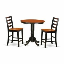 Best reviews of ✔️ Round East West Furniture Jackson 3 Piece Ladder Back Dining Table Set 😀