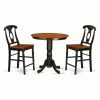 Cheapest ⭐ Round East West Furniture Jackson 3 Piece Keyhole Dining Table Set 😀 -Kitchen Sales Store masterEASE1194