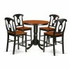 Outlet 🔥 Round East West Furniture Jackson 5 Piece Keyhole Dining Table Set ❤️ -Kitchen Sales Store masterEASE1195