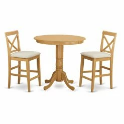 Deals 🌟 Casual Dining Sets East West Furniture Jackson 3 Piece High Cross Dining Table Set ✨