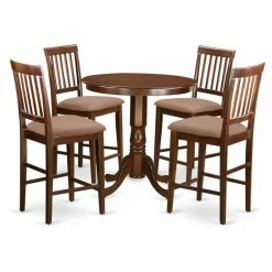 Best deal 🛒 Round East West Furniture Jackson 5 Piece Slat Back Dining Table Set ⌛
