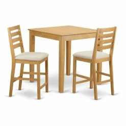 Cheapest ✔️ Square East West Furniture Pub 3 Piece High Ladder Dining Table Set 🤩
