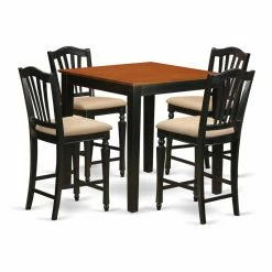 Coupon 👍 Square East West Furniture Pub 5 Piece High Splat Dining Table Set 😀