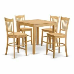 Brand new ❤️ Square East West Furniture Pub 5 Piece Comb Back Dining Table Set ⭐