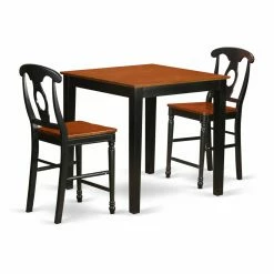 Deals 🧨 Square East West Furniture Pub 3 Piece Keyhole Dining Table Set 🌟