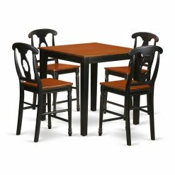 Cheap ✔️ Square East West Furniture Pub 5 Piece Keyhole Dining Table Set 🧨