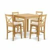 Budget 😀 Square East West Furniture Pub 5 Piece High Cross Dining Table Set 💯 -Kitchen Sales Store masterEASE1215