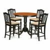 Cheap 💯 Round East West Furniture Trenton 5 Piece High Splat Dining Table Set 🧨 -Kitchen Sales Store masterEASE1221