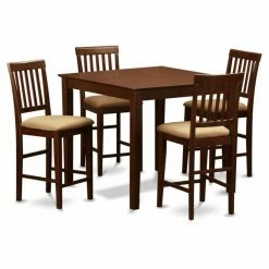 Cheapest 🌟 Square East West Furniture Vernon 5 Piece Slat Back Dining Table Set ✔️
