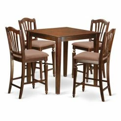 Best Sale ✔️ Square East West Furniture Vernon 5 Piece High Splat Dining Table Set 👏