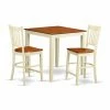New 👏 Square East West Furniture Vernon 3 Piece Comb Back Dining Table Set 👍
