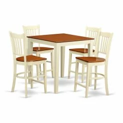 Cheap 🤩 Square East West Furniture Vernon 5 Piece Comb Back Dining Table Set 🎉