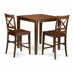 New 👏 Square East West Furniture Vernon 3 Piece Cross-And-Ladder Dining Table Set 🛒
