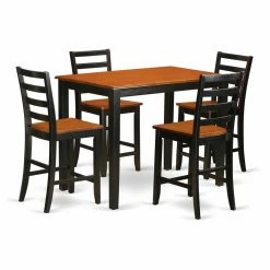 Flash Sale 👏 Rectangle East West Furniture Yarmouth 5 Piece Ladder Back Dining Table Set 🎁