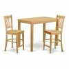 Flash Sale 😉 Rectangle East West Furniture Yarmouth 3 Piece Comb Back Dining Table Set 😀 -Kitchen Sales Store masterEASE1256