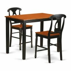 Flash Sale 🎉 Rectangle East West Furniture Yarmouth 3 Piece Keyhole Dining Table Set 👍