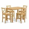Deals 🔥 Rectangle East West Furniture Yarmouth 5 Piece High Cross Dining Table Set 🎉 -Kitchen Sales Store masterEASE1261