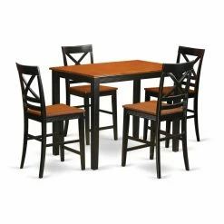 Wholesale 🥰 Rectangle East West Furniture Yarmouth 5 Piece Cross-And-Ladder Dining Table Set 😀