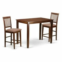 New ❤️ Rectangle East West Furniture Yarmouth 3 Piece Slat Back Dining Table Set 😀