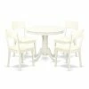 Best Pirce 😍 East West Furniture Antique ANAD5 Five Piece Round Pedestal Dining Set 🥰 -Kitchen Sales Store masterEASE1269