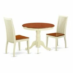 Flash Sale 😍 East West Furniture Antique ANIP3 Three Piece Round Pedestal Dining Set 🥰