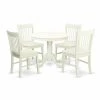 Cheap 🔥 East West Furniture Antique ANNO5 Five Piece Round Pedestal Dining Set 🔔 -Kitchen Sales Store masterEASE1275
