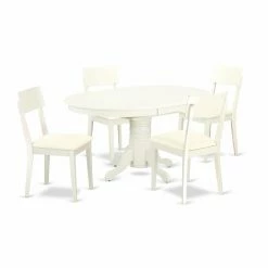 Best Sale โ Oval East West Furniture Avon AVAD5 Five Piece Extension Dining Table Set ๐
