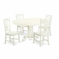 New 🎁 Oval East West Furniture Avon AVDO5 Five Piece Extension Dining Table Set ✨