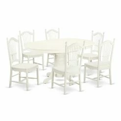 Promo 👍 Oval East West Furniture Avon AVDO7 Seven Piece Extension Dining Table Set 😉