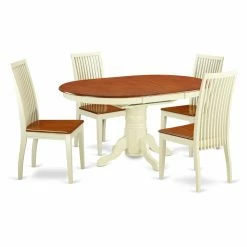 Buy ๐ Oval East West Furniture Avon AVIP5 Five Piece Extension Dining Table Set ๐