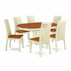 Brand new ๐ Oval East West Furniture Avon AVIP7 Seven Piece Extension Dining Table Set ๐ฅ