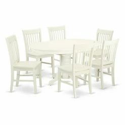 Best Pirce ๐ Oval East West Furniture Avon AVNO7 Seven Piece Extension Dining Table Set ๐